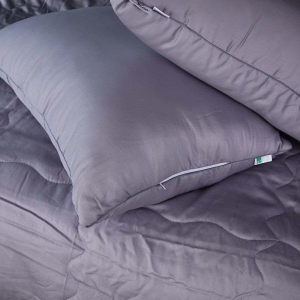 Фото - Одеяло летнее двуспальное евро MirSon №2983 200х220 Line Satin Premium 0251 SkyLine Ecosilk + 2 наволочки 50х70  (2200010975024)